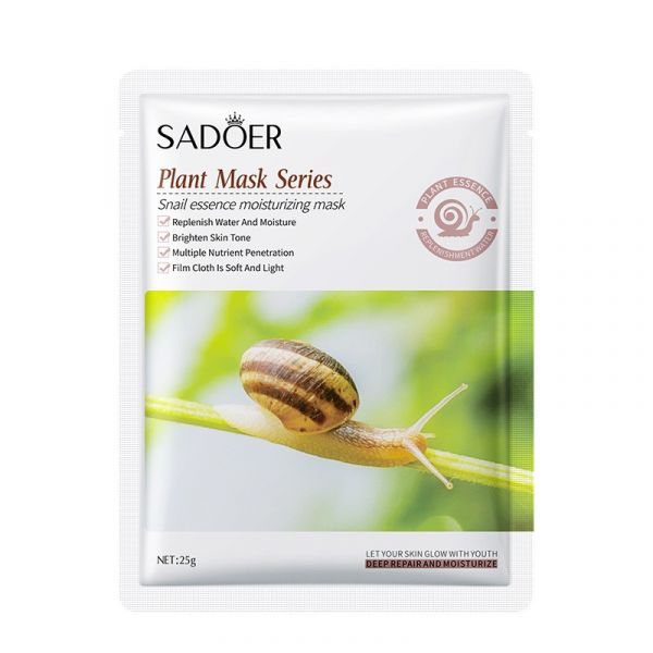 SADOER Fabric mask with a lifting effect for the care of dry and mature facial skin based on mucin st.